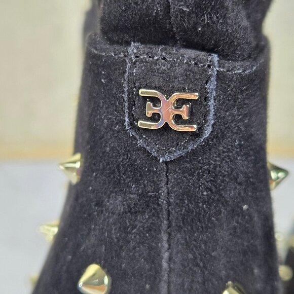 Sam Edelman Size 8M "Waylon" Black Suede Boots Silver Stud Embellishment NWT - Picture 6 of 14